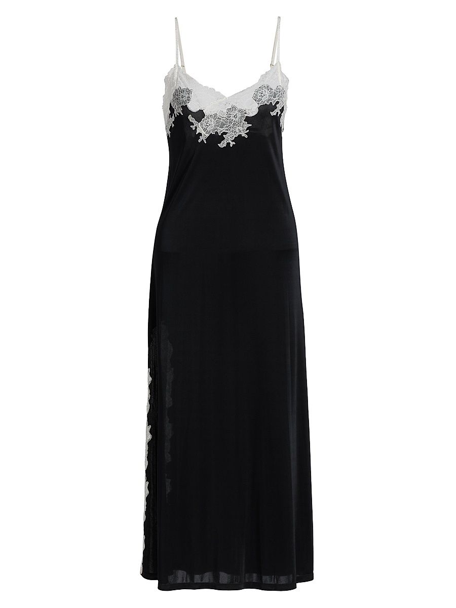 Women's Enchant Lace Slip Dress - Black Ivory - Size XL