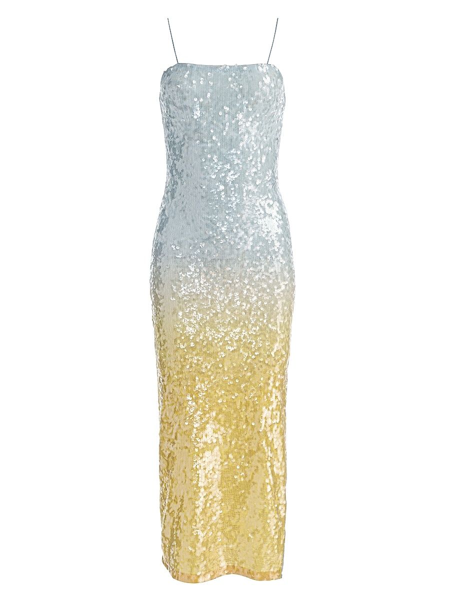 Women's Fifi Sequin Sheath Midi-Dress - Clear Skies - Size 4
