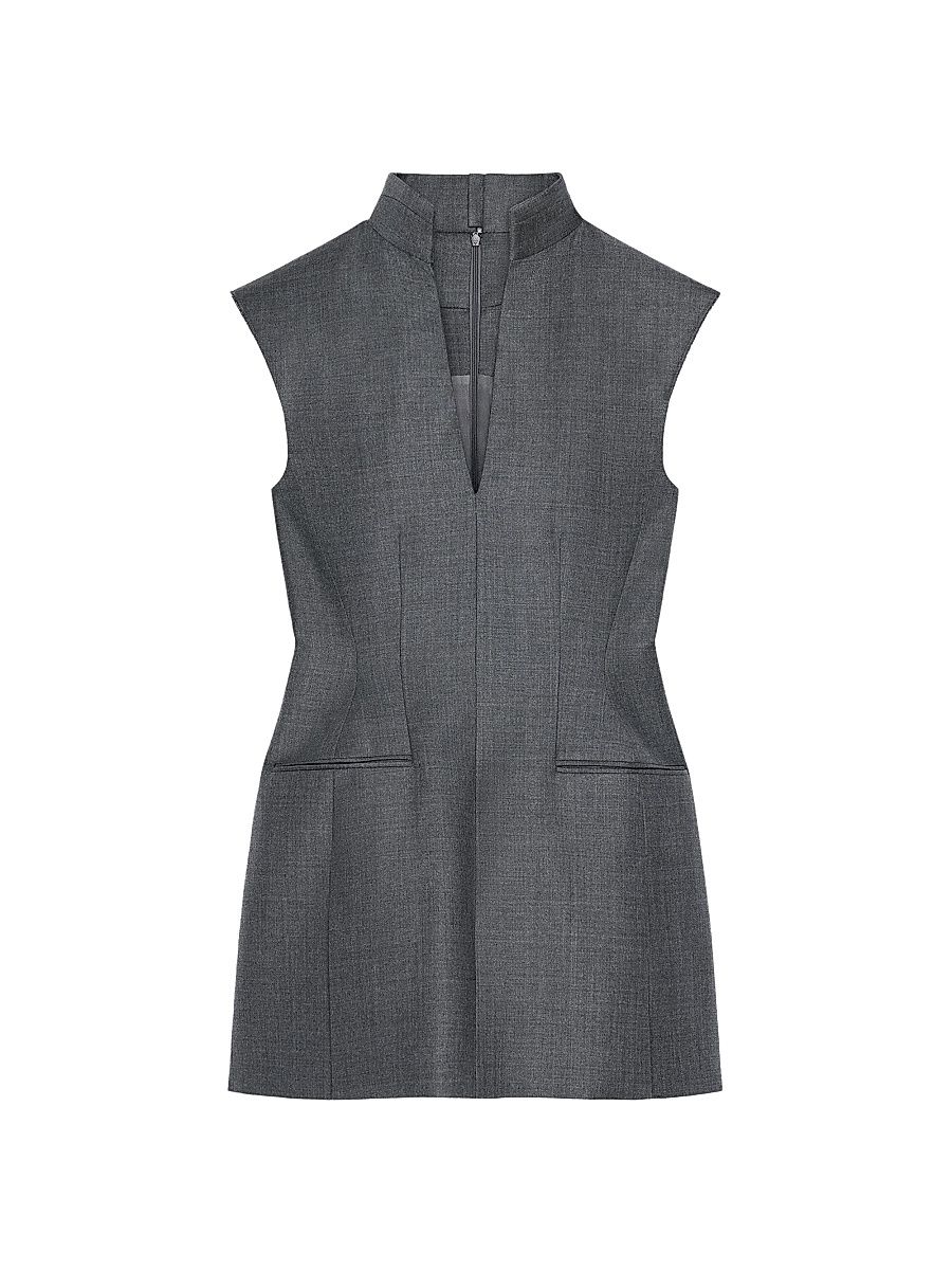 Women's Tailored Dress in Wool - Grey Mix - Size 2