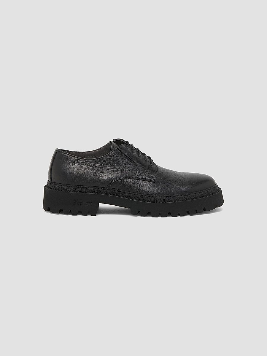 Men's Leather Derbys - Black - Size 7