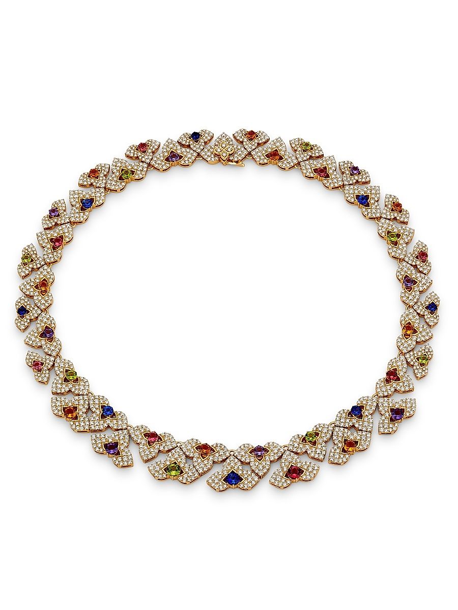 Women's Venetian Princess Carnivale 18K Rose Gold & Multi-Gemstone Collar Necklace - Rosegold