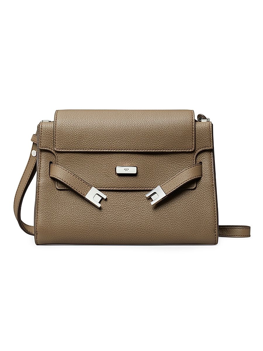 Women's Lee Radziwill Small Pebbled Leather Shoulder Bag - Taupe