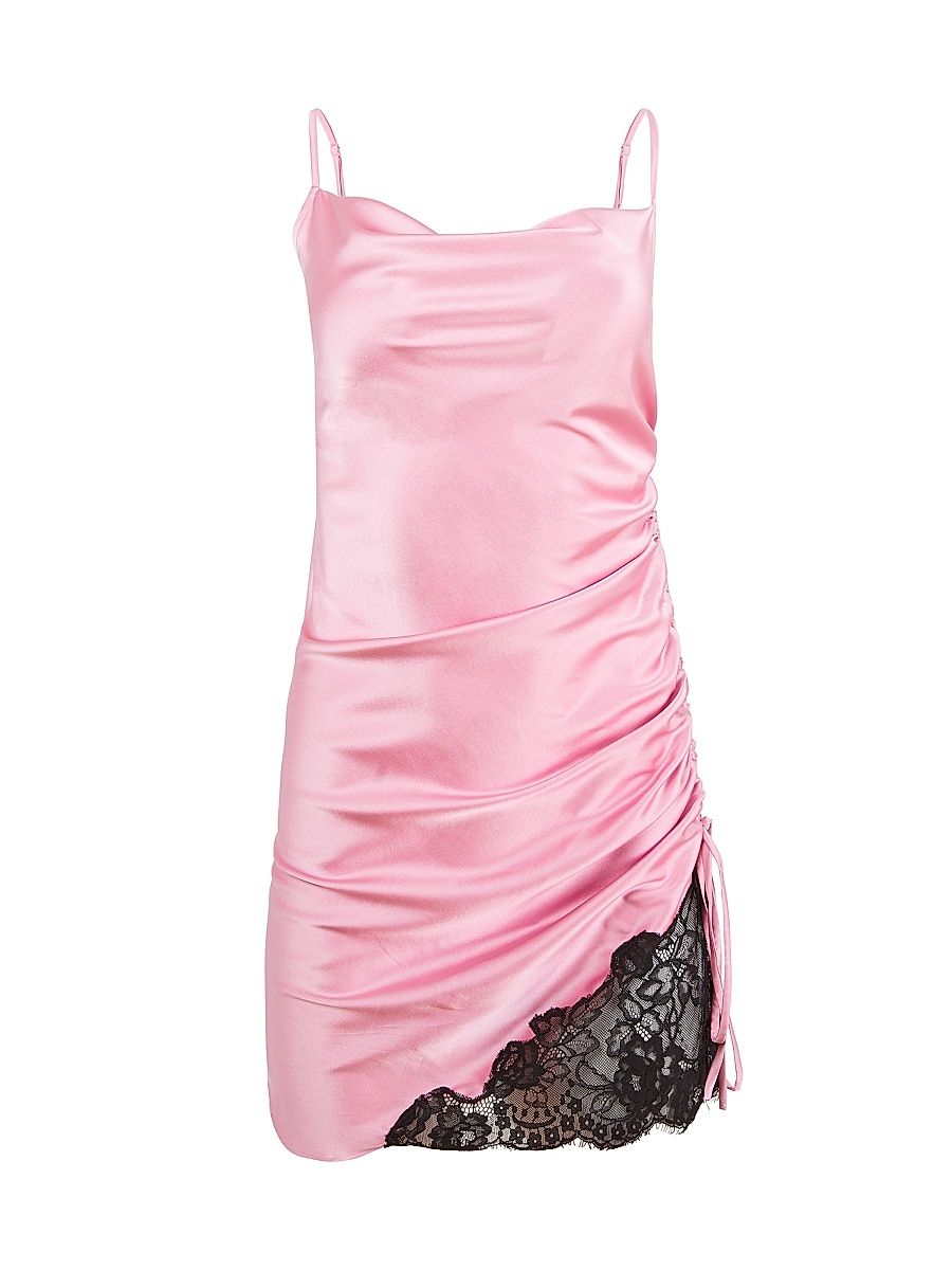 Women's Stretch-Silk Ruched Minidress - Bisou - Size Large