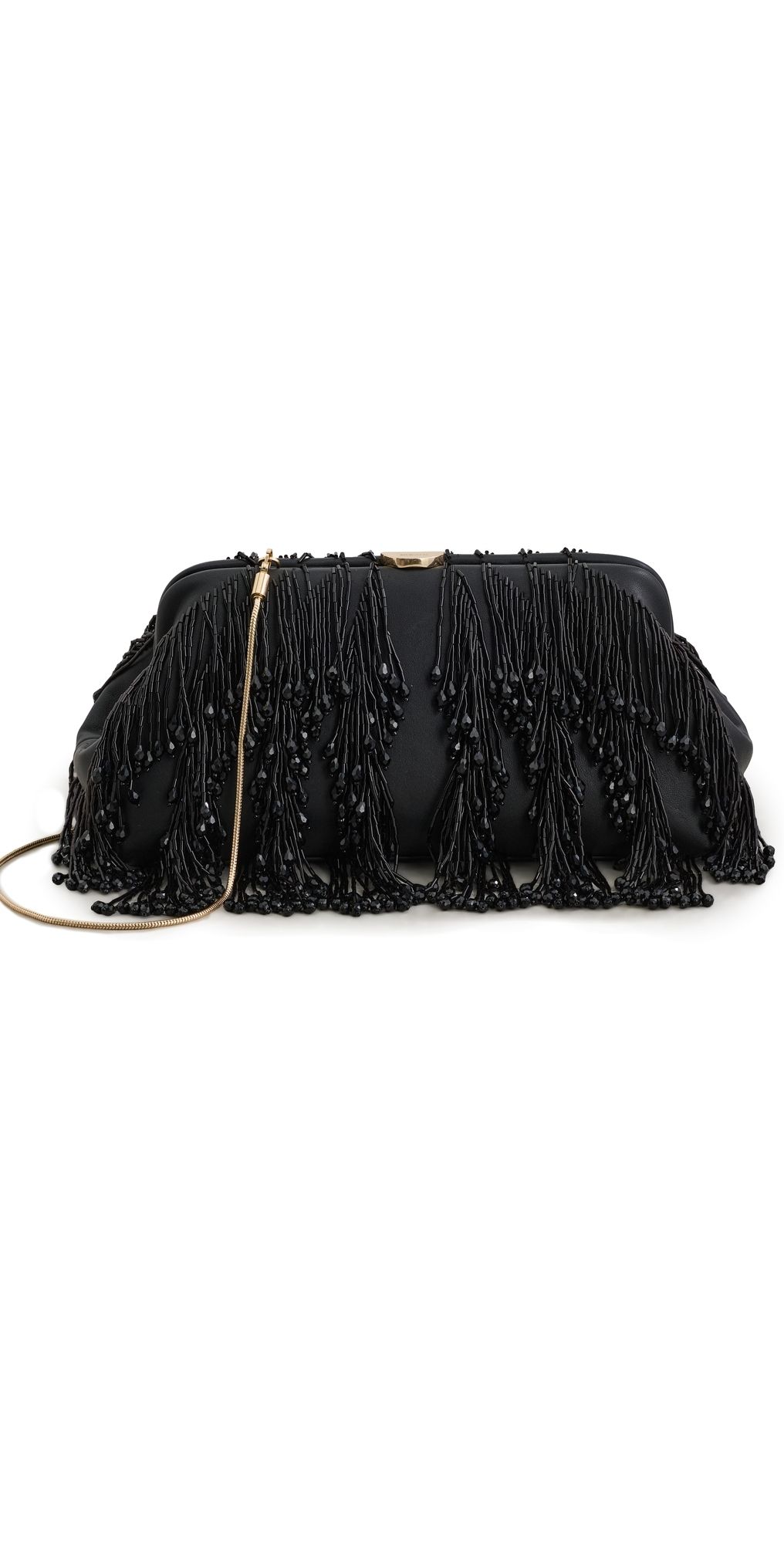 SIMKHAI Pia Beaded Clutch Black One Size