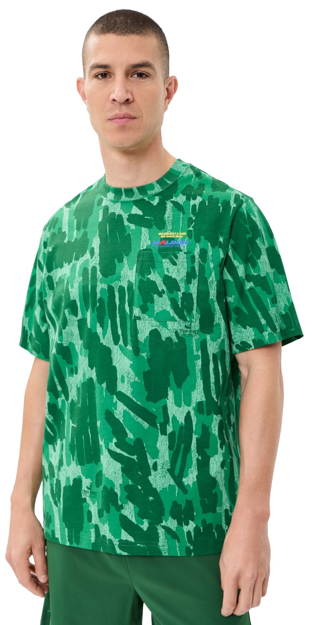Malbon Vista Derby Tee Divot Camo Jungle M