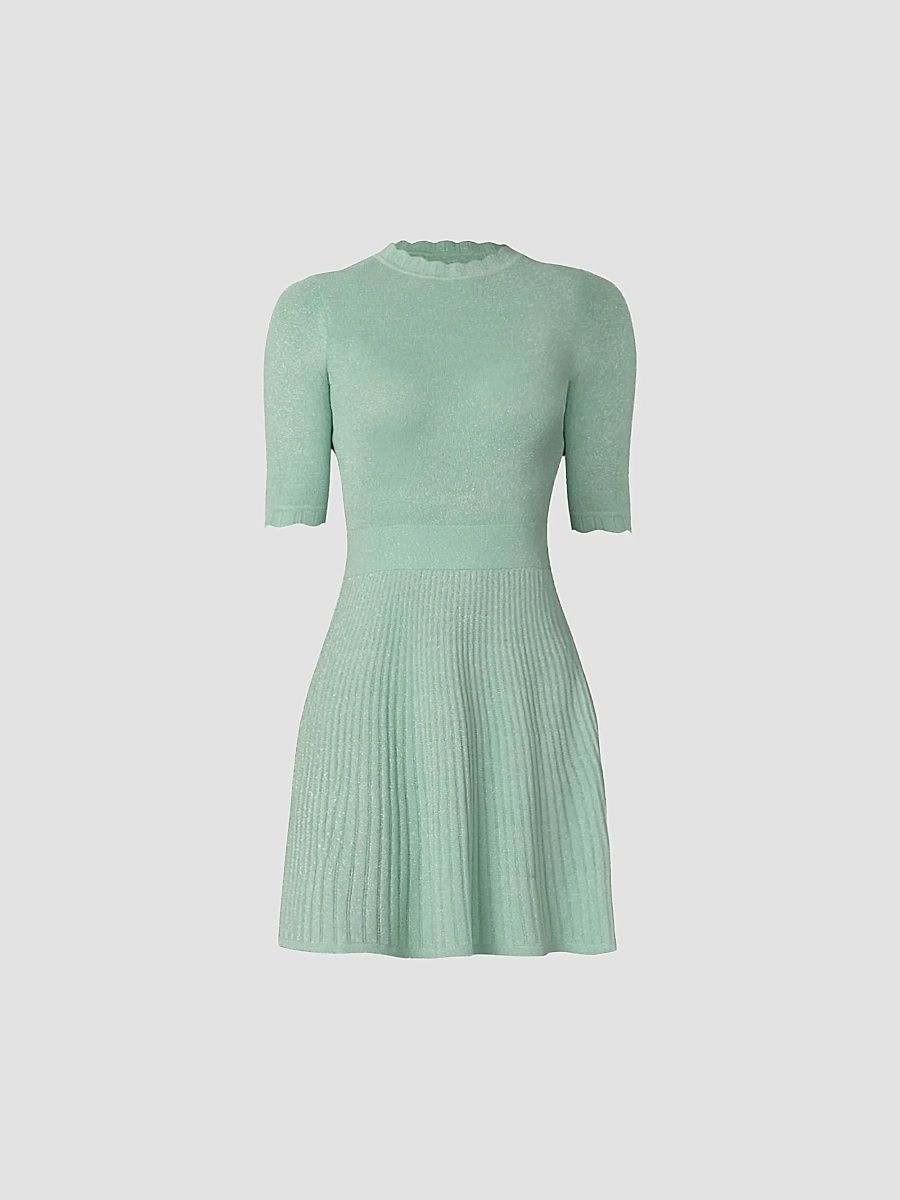 Shoshanna Women's Warren A-Line Mini-Sweaterdress - Soft Mint - Size XL
