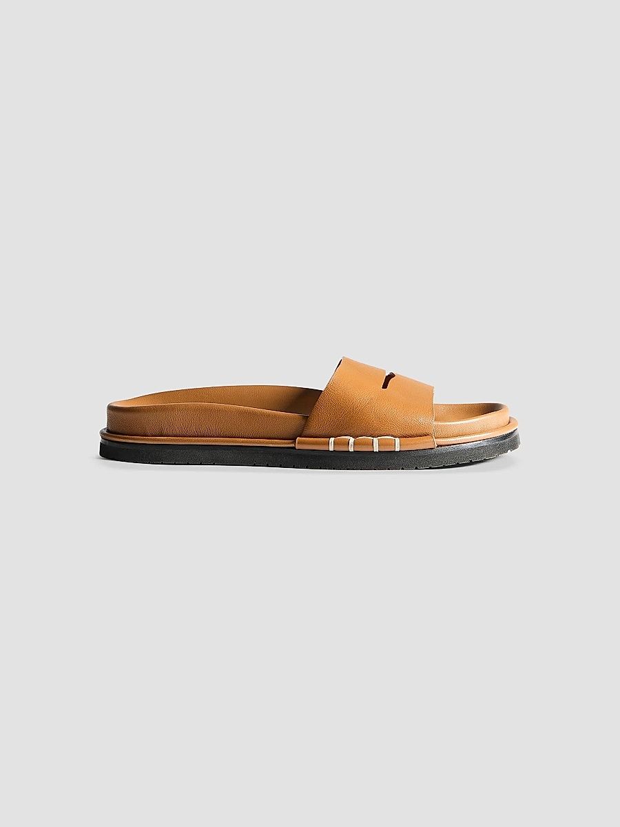 Women's Loafer Fussbett Leather Slides - Tan - Size 11 Sandals