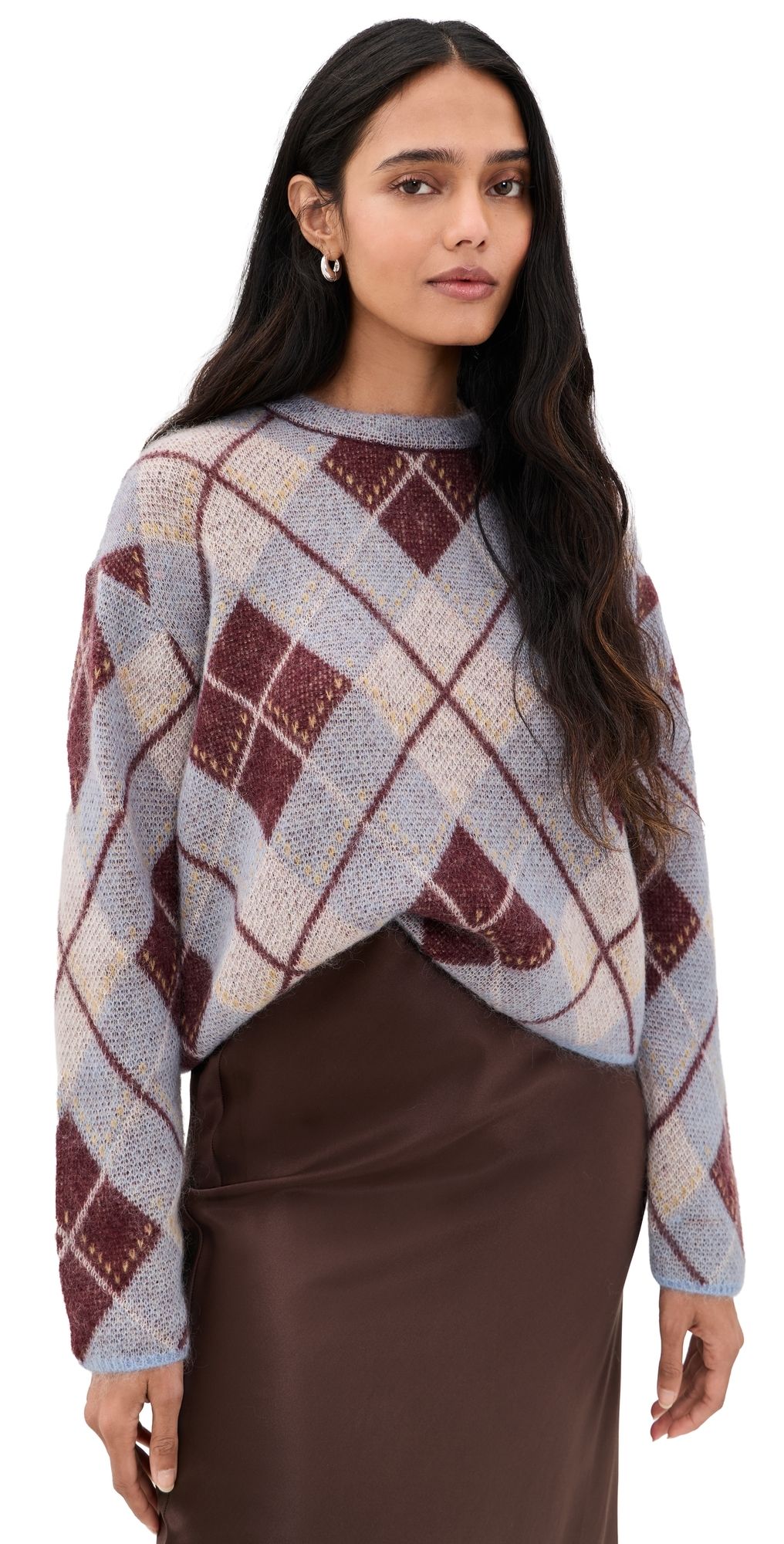 Tanya Taylor Sybil Sweater Winter Sky/Mahogany/Cream M