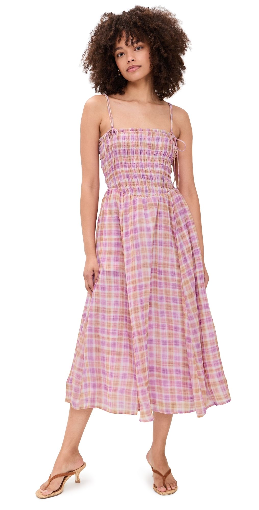 ASTR the Label Lahela Dress Pink Plaid S