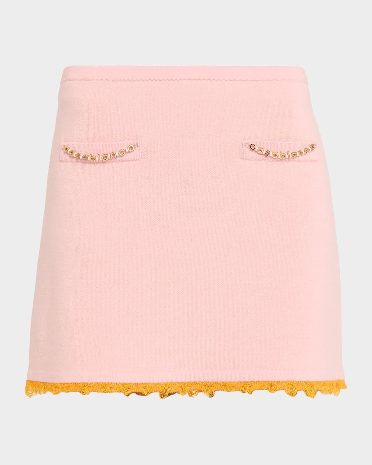 Frayed Double-Faced Wool Mini Skirt