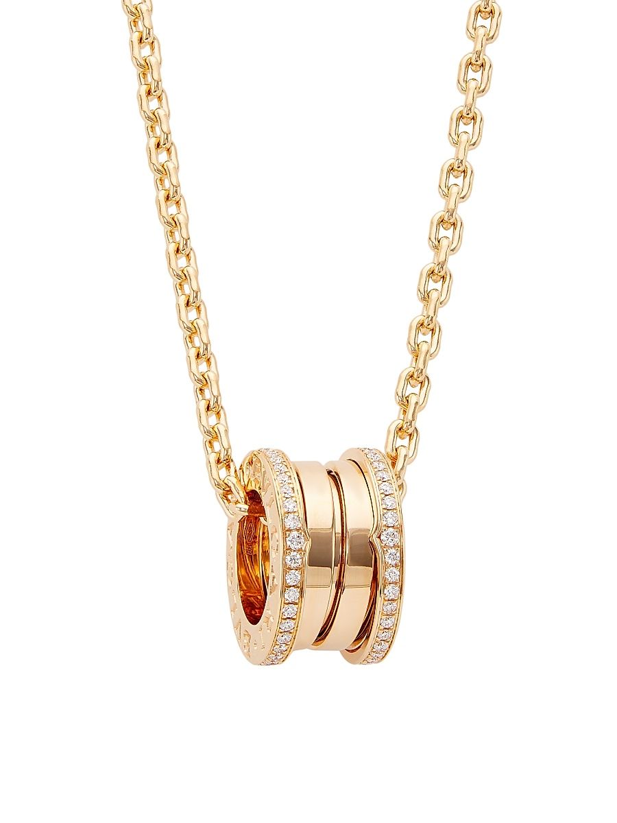 Women's B. zero1 18K Rose Gold & Diamond Pendant Necklace - Rose Gold
