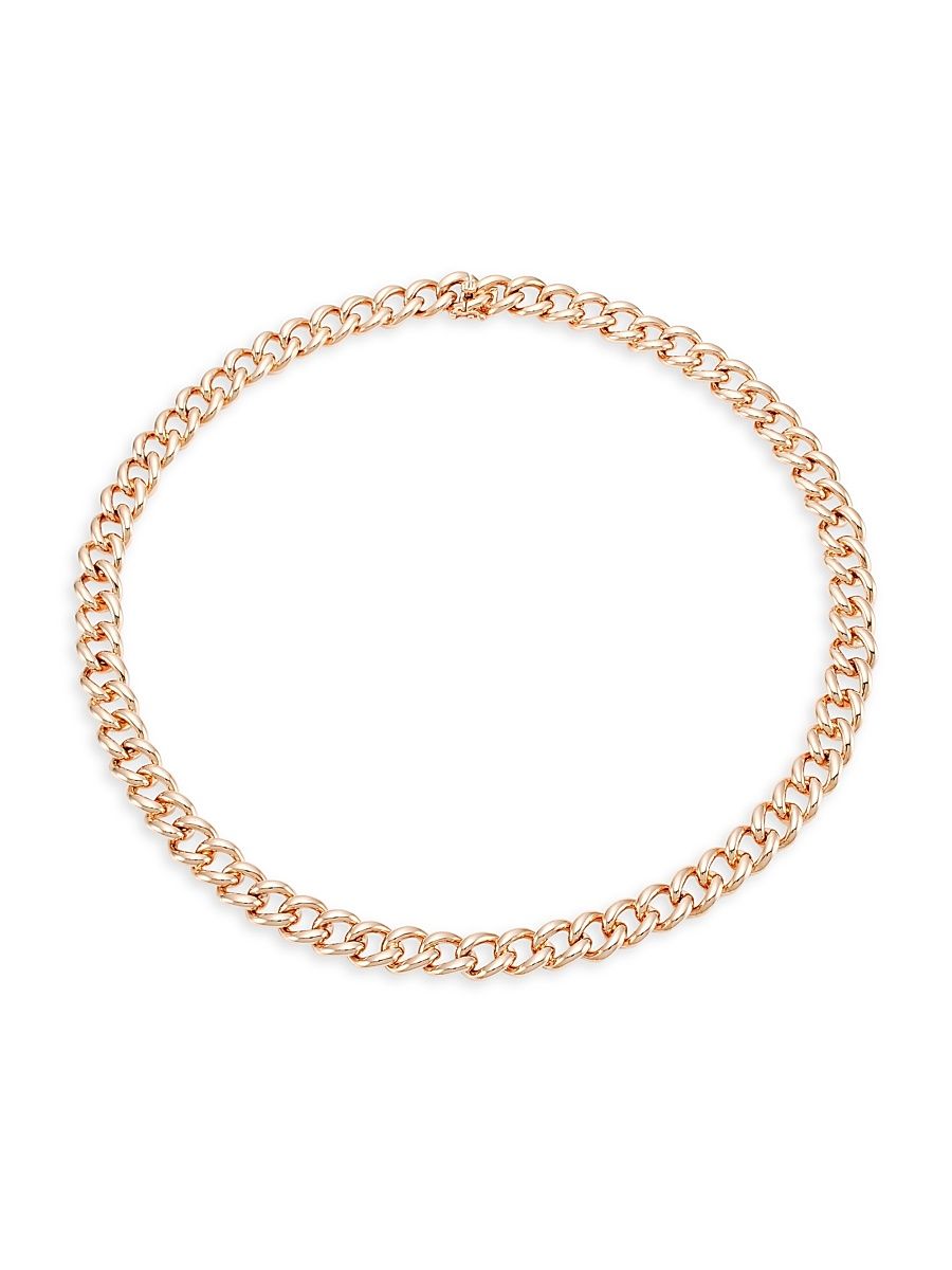 Women's Naples 18K Rose Gold Chain Link Choker Necklace - Rose Gold