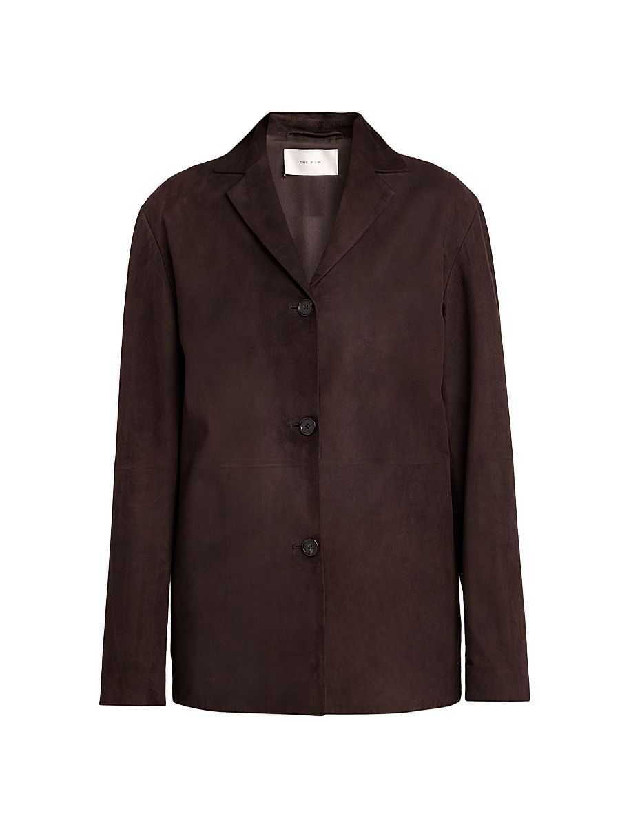 Women's Fabian Suede Shirt Jacket - Dark Brown - Size 10
