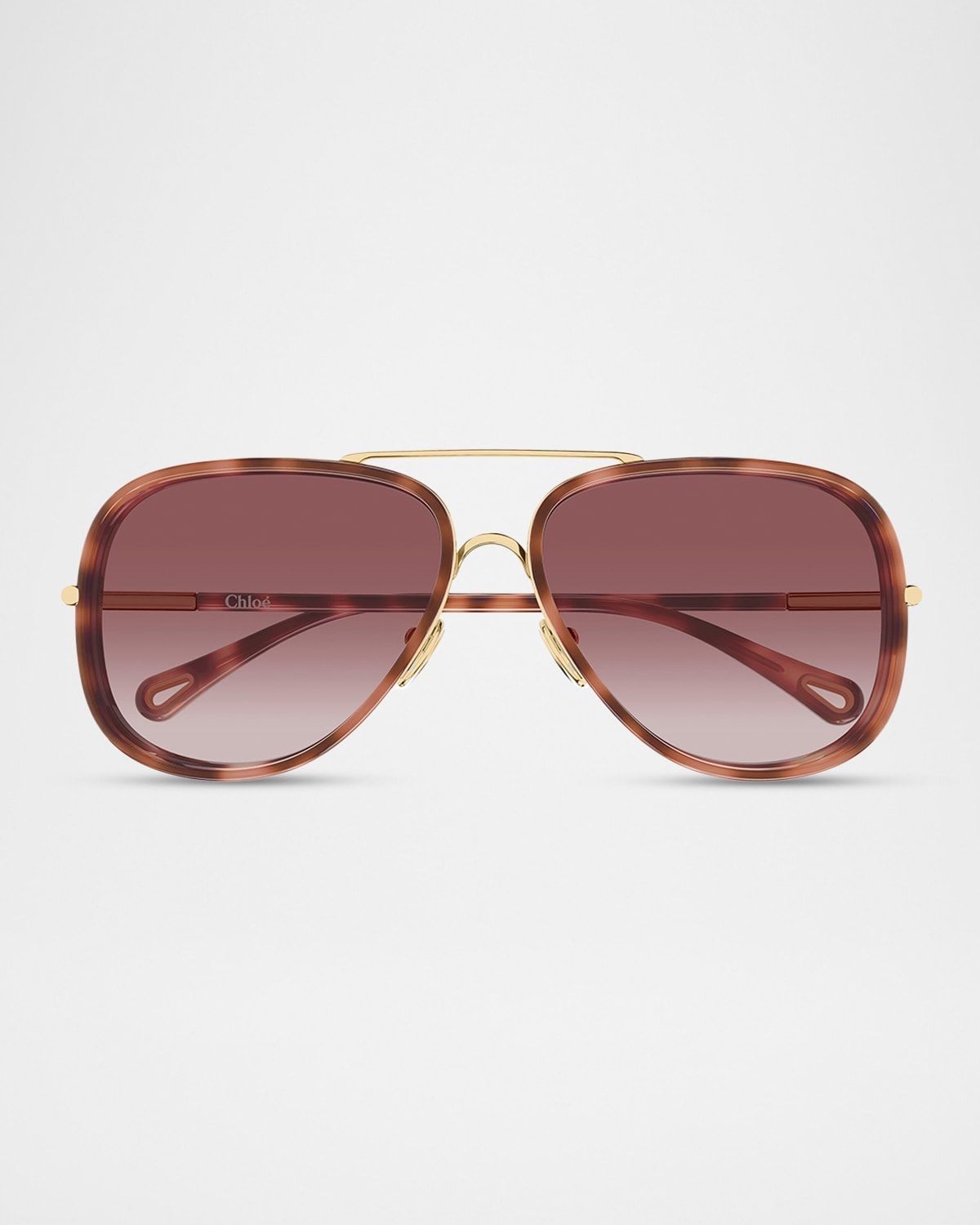 60mm Metal & Acetate Aviator Sunglasses