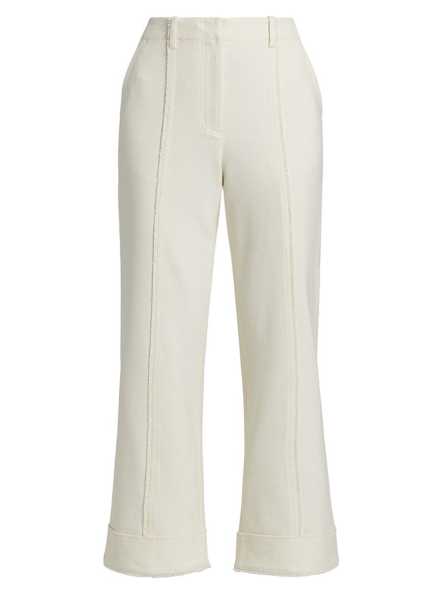 Women's Sully Wide-Leg Cropped Pants - White - Size 8