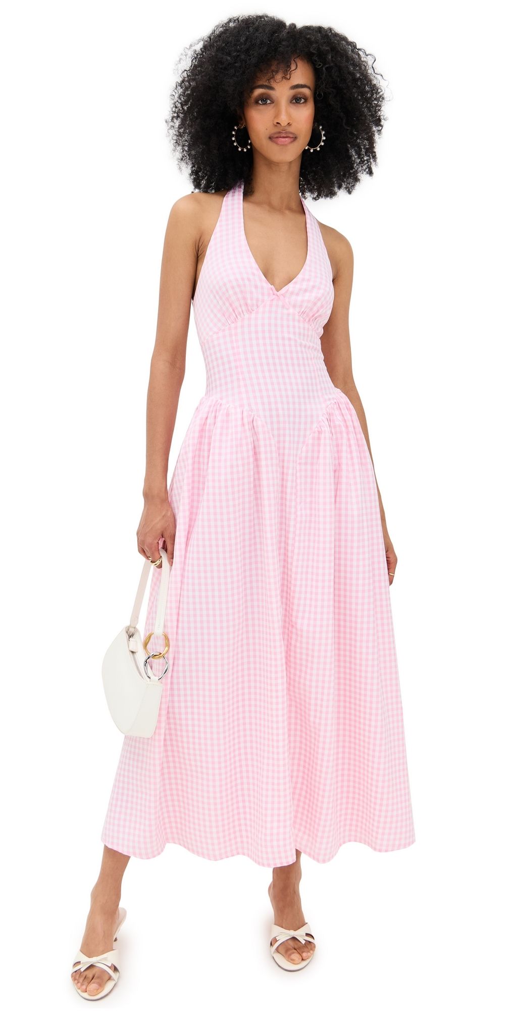 Runaway the Label Alicia Midi Dress Pink Gingham L