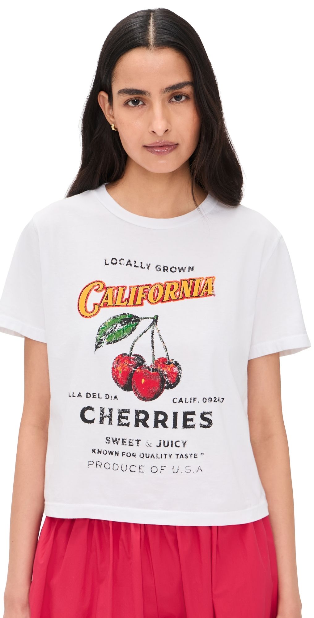 Sunny Somewhere Cherries Everyday Tee White L