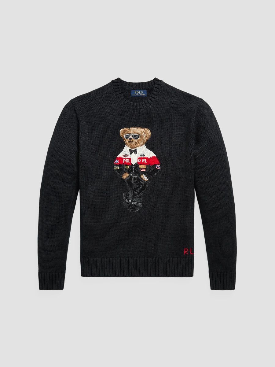 Polo Ralph Lauren Men's Polo Bear Cotton-Cashmere Crewneck Sweater - Polo Black - Size XL