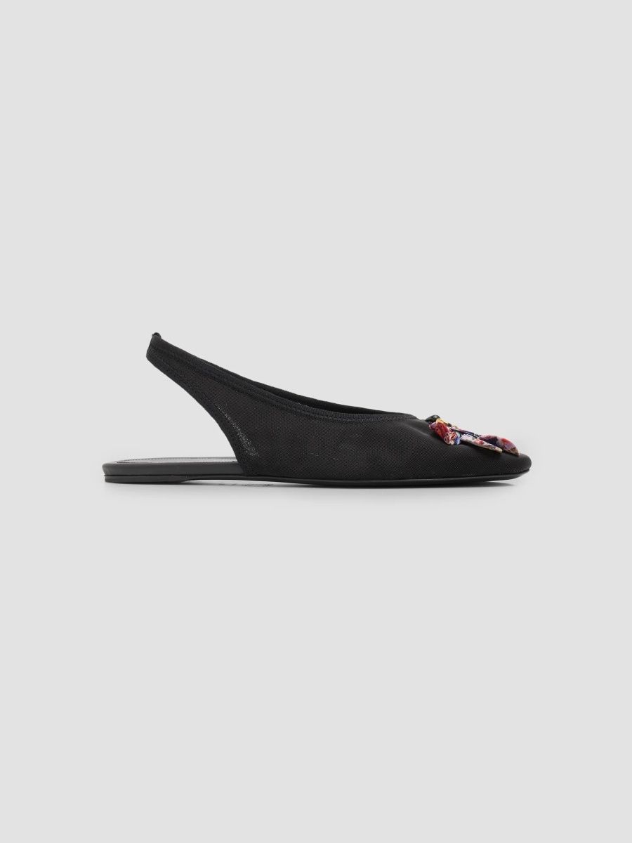 Dries Van Noten Women's Mosaicon Mesh Slingback Flats - Black - Size 11
