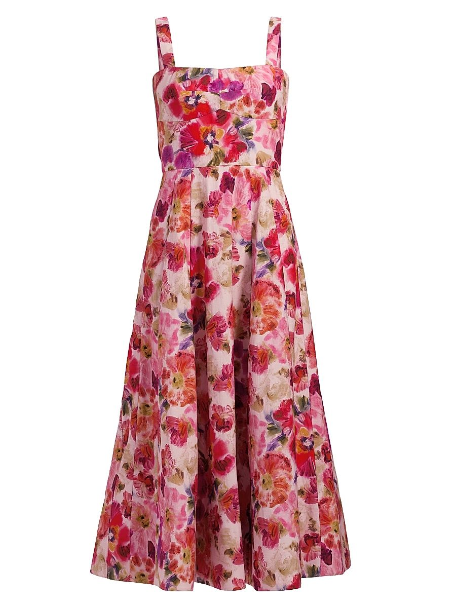 Women's Sabrina Floral Midi-Dress - Kinjaro Garden Large - Size 12