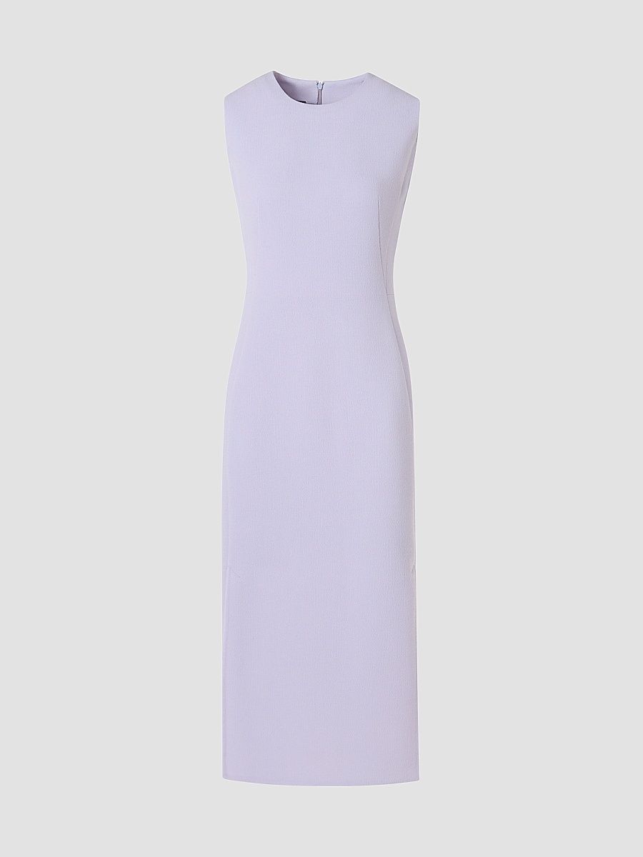 Women's Wool Crepe Sheath Midi Dress - Malva - Size 14