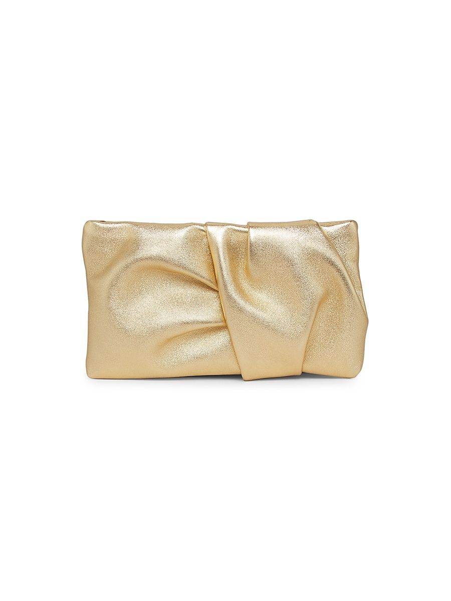 Women's Bonny Metallic Leather Clutch - Gold