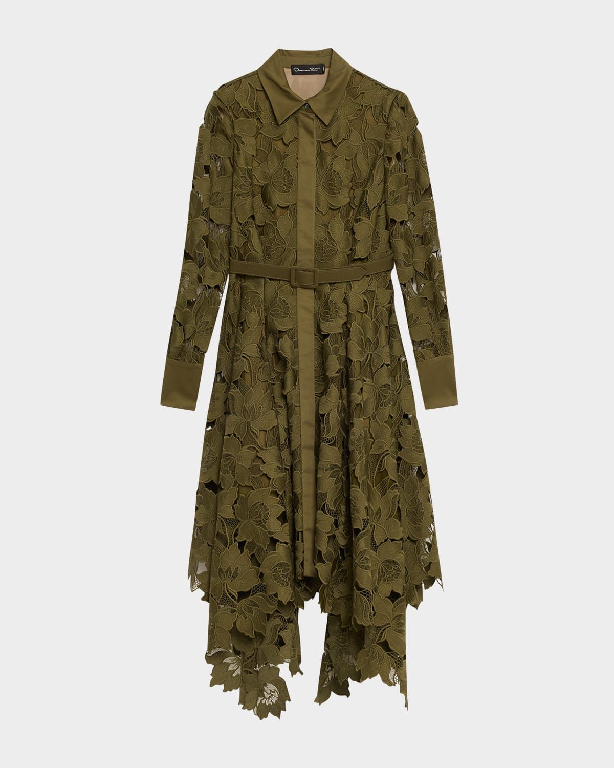 Floral Embroidered Handkerchief Midi Dress