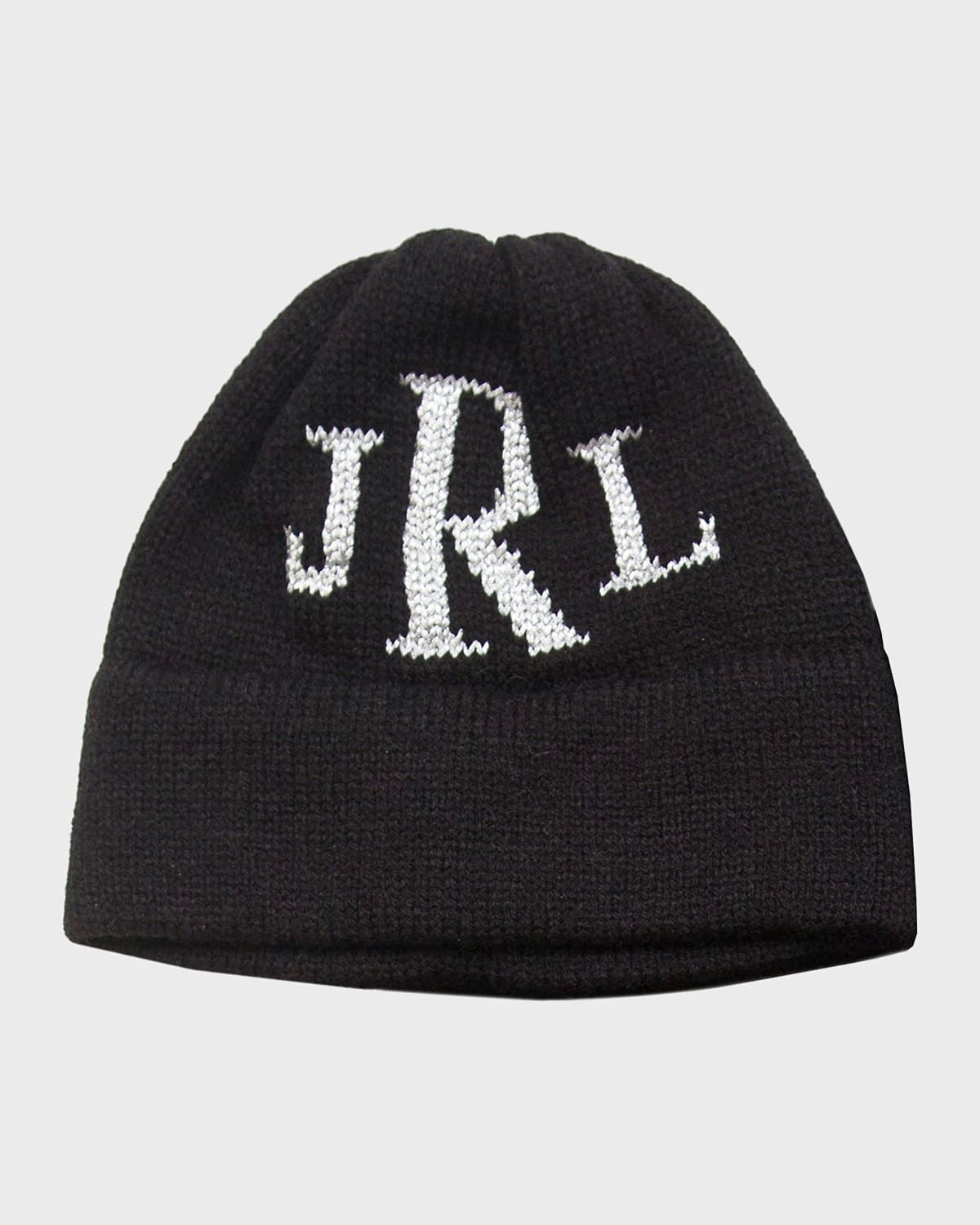 Kid & apos;s Metallic Classic Monogram Beanie Hat, Personalized