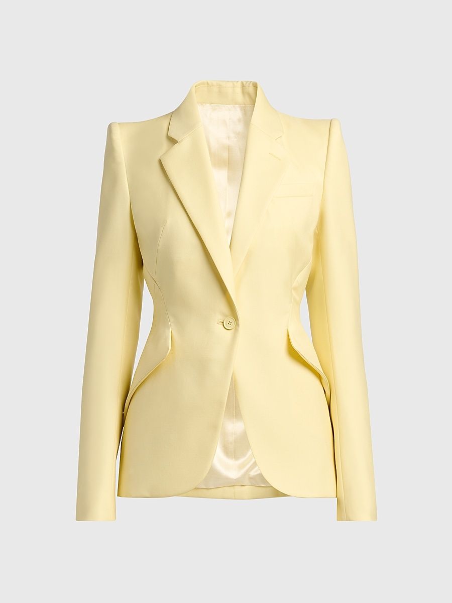 Women's Wool One-Button Blazer - Sherbet - Size 14