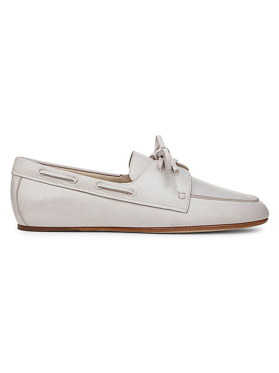 Women's Marin Leather Boat Shoes - White - Size 11