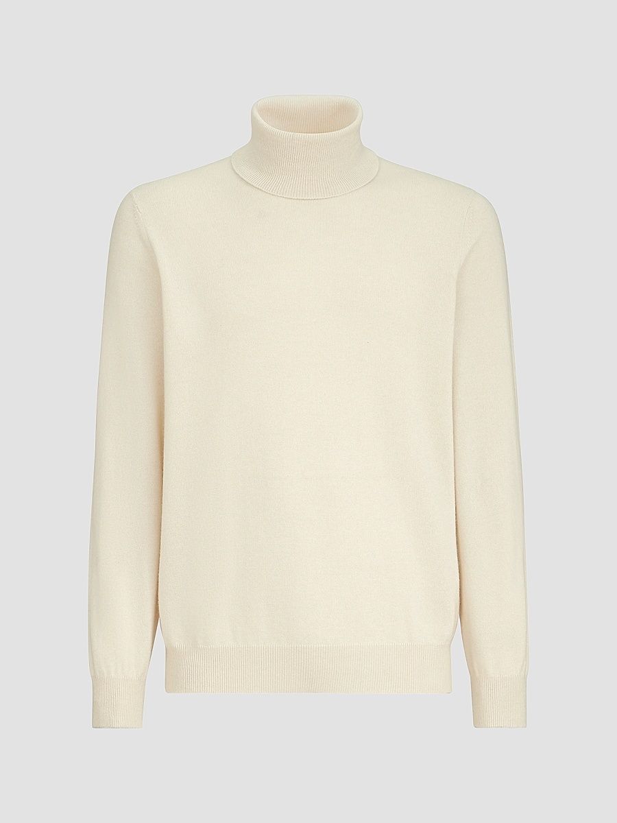 Men's Cashmere Turtleneck Sweater - Butter - Size 50