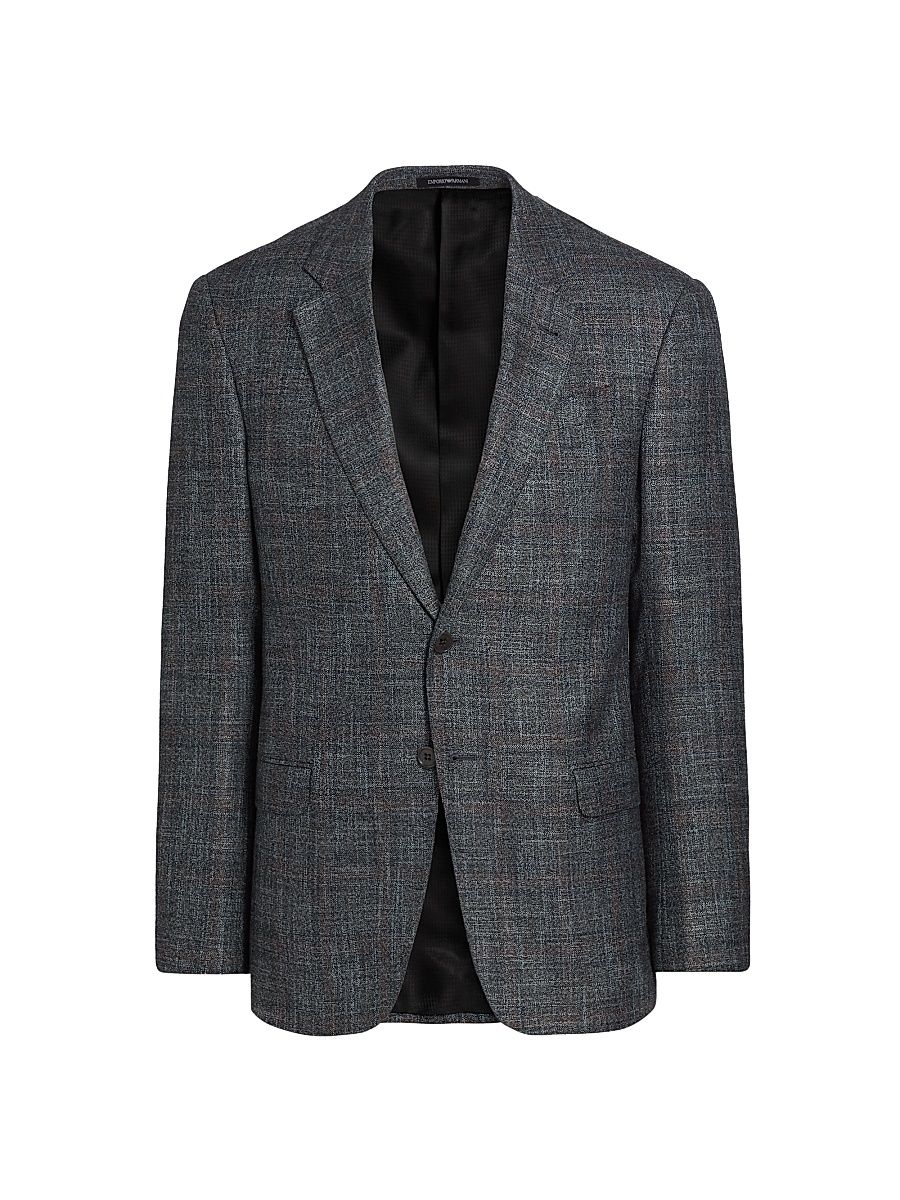 Men's Textured Wool-Blend Sport Coat - Grey - Size 44