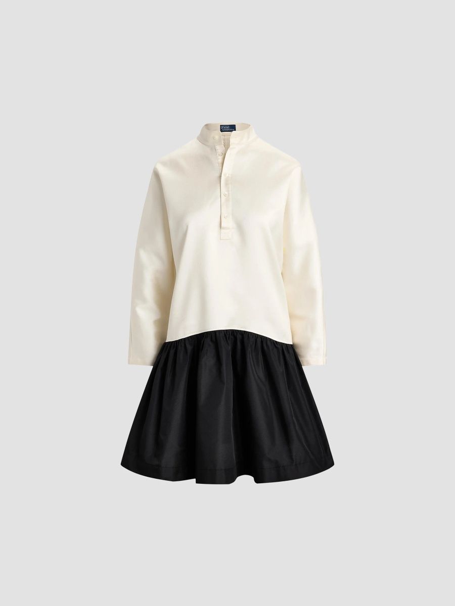 Polo Ralph Lauren Women's Two-Tone Cotton-Silk Taffeta Mini Dress - Natural - Size 8
