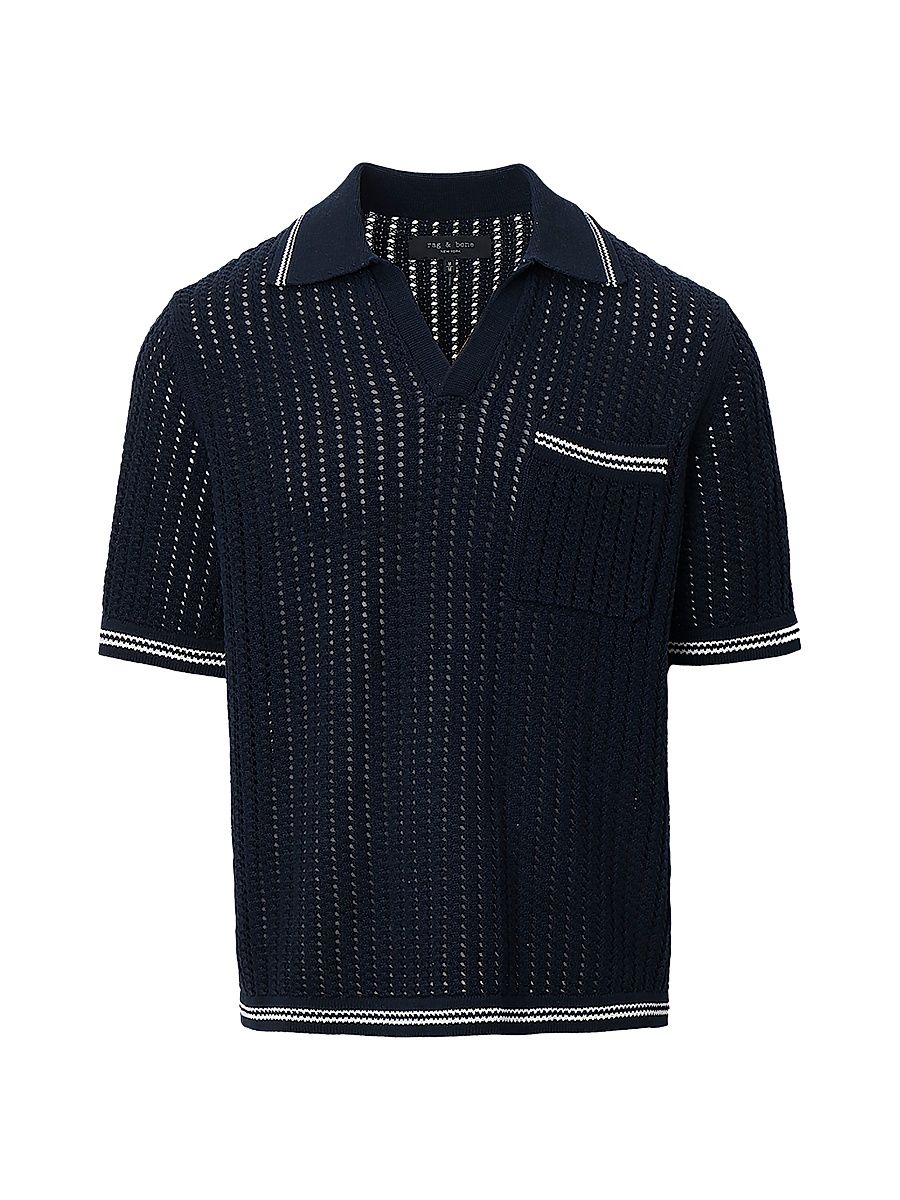 Men's Johnny Collar Crotchet Cotton Polo Shirt - Salute - Size XXL