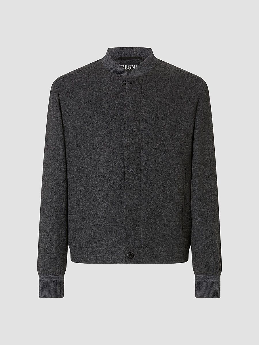 ZEGNA Men's Oasi Cashmere Elements Bomber Jacket - Dark Grey - Size 48