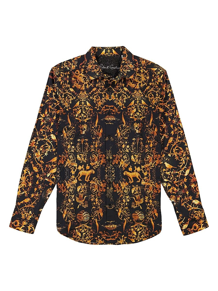 Men's Brut Printed Button-Front Shirt - Black - Size XXL