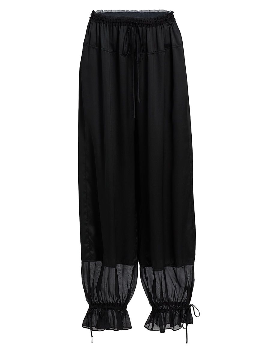 Women's Camile Silk Cinched Pants - Noir - Size 16