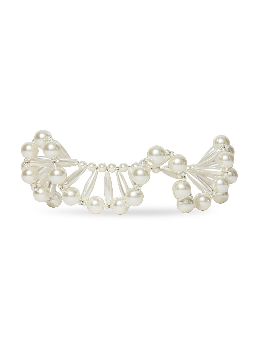Women's Ruffled Collar Imitation-Pearl Necklace - Pearl