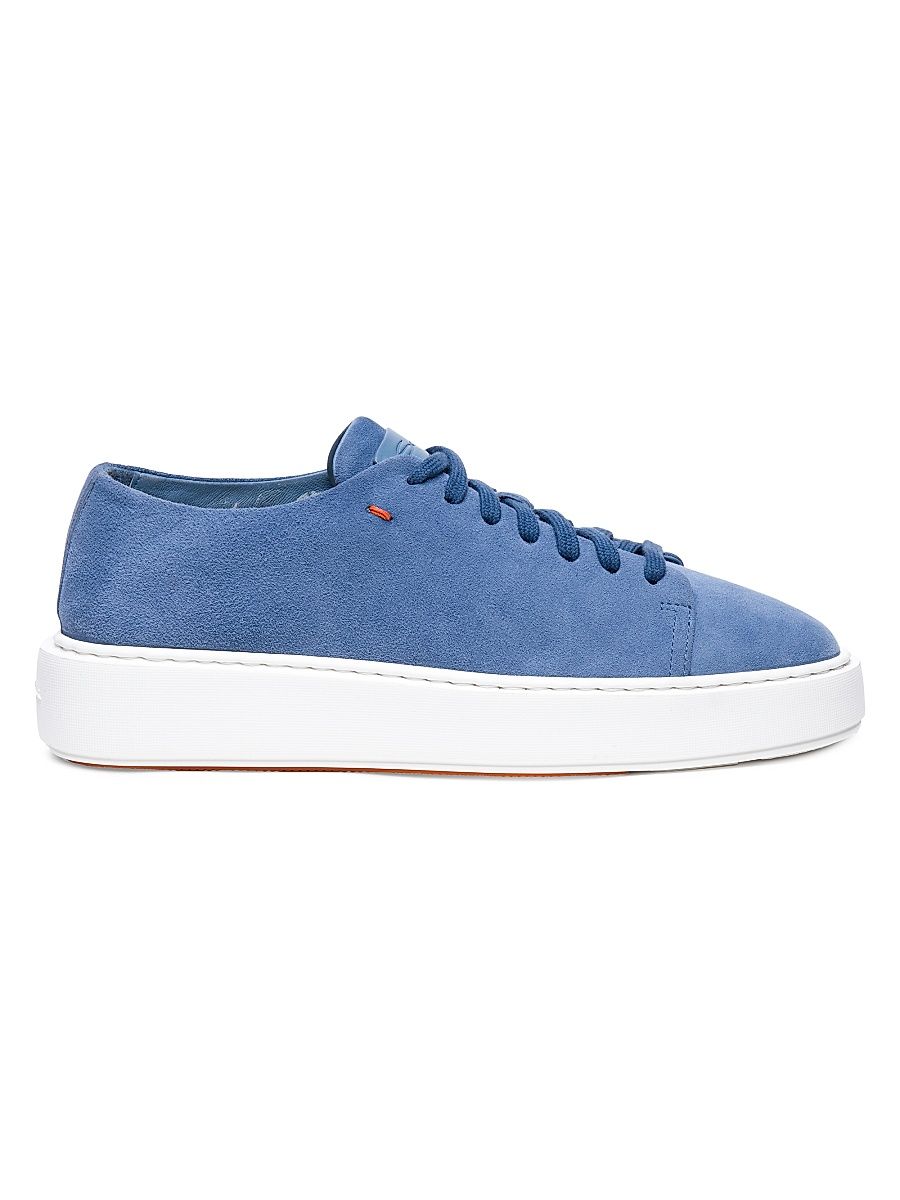 Women's Suede Low-Top Sneakers - Blue - Size 12