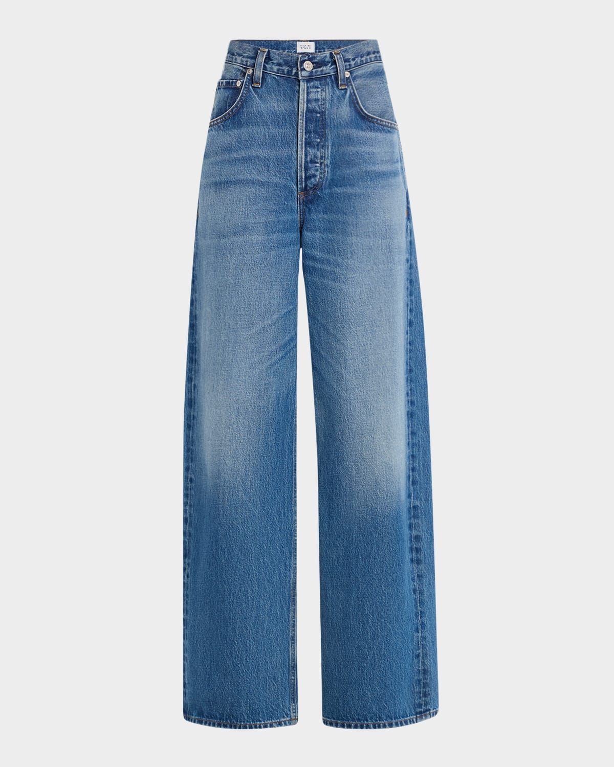 Ayla Baggy Straight-Leg Cotton Denim Jeans