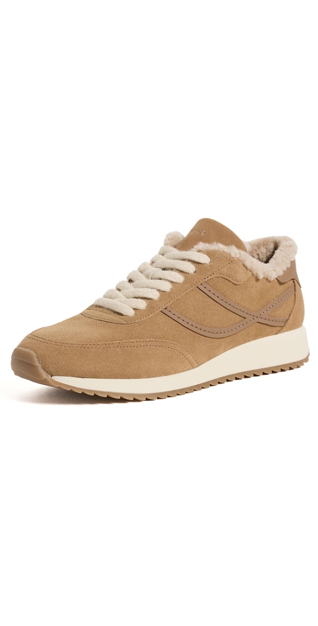 Vince Santa Monica Shearling Sneakers Honey Brown 8.5