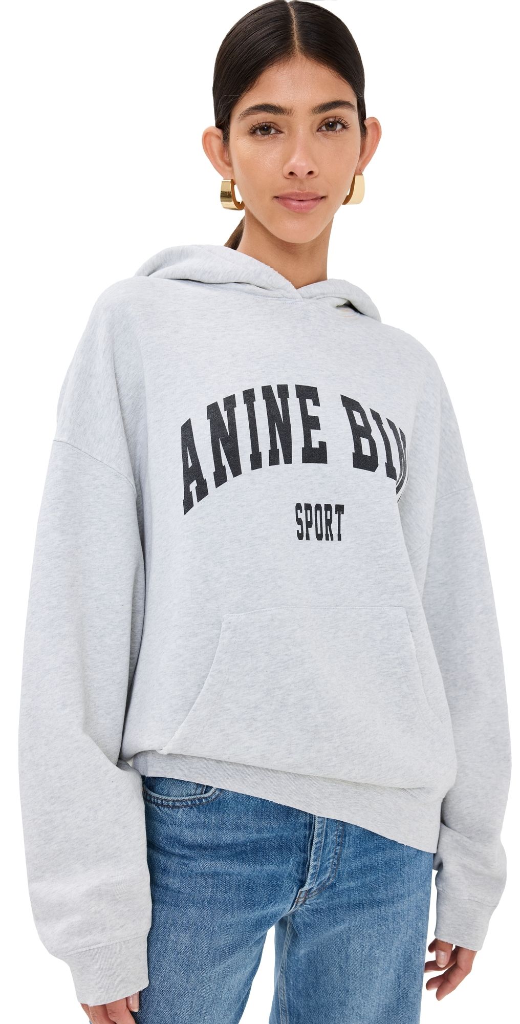 ANINE BING Harvey Sweatshirt Grey Melange XL