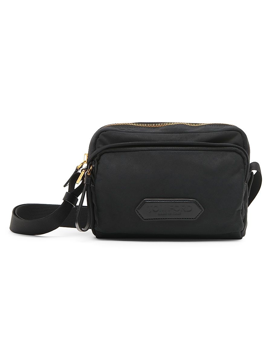 Men's Mini Recycled Nylon Messenger Bag - Black