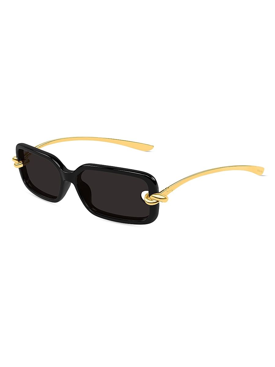 Women's Knot 56MM Rectangular Sunglasses - Gold Black