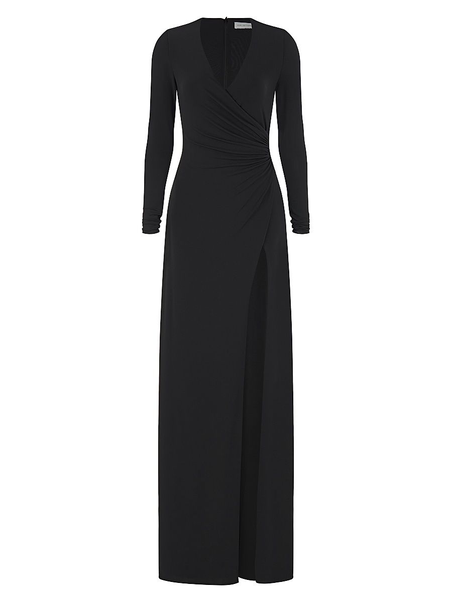 Women's Sydney Ruched Jersey Gown - Black - Size 8