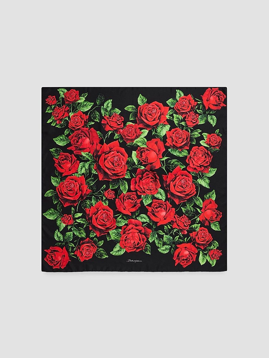 Dolce & Gabbana Women's Roses Silk Square Scarf - Rose