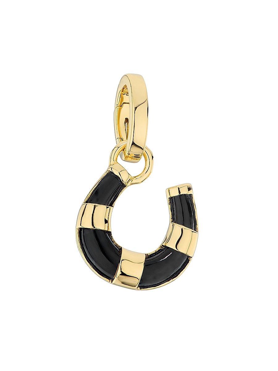 Women's Protection 18K Yellow Gold & Black Onyx Horseshoe Pendant - Onyx