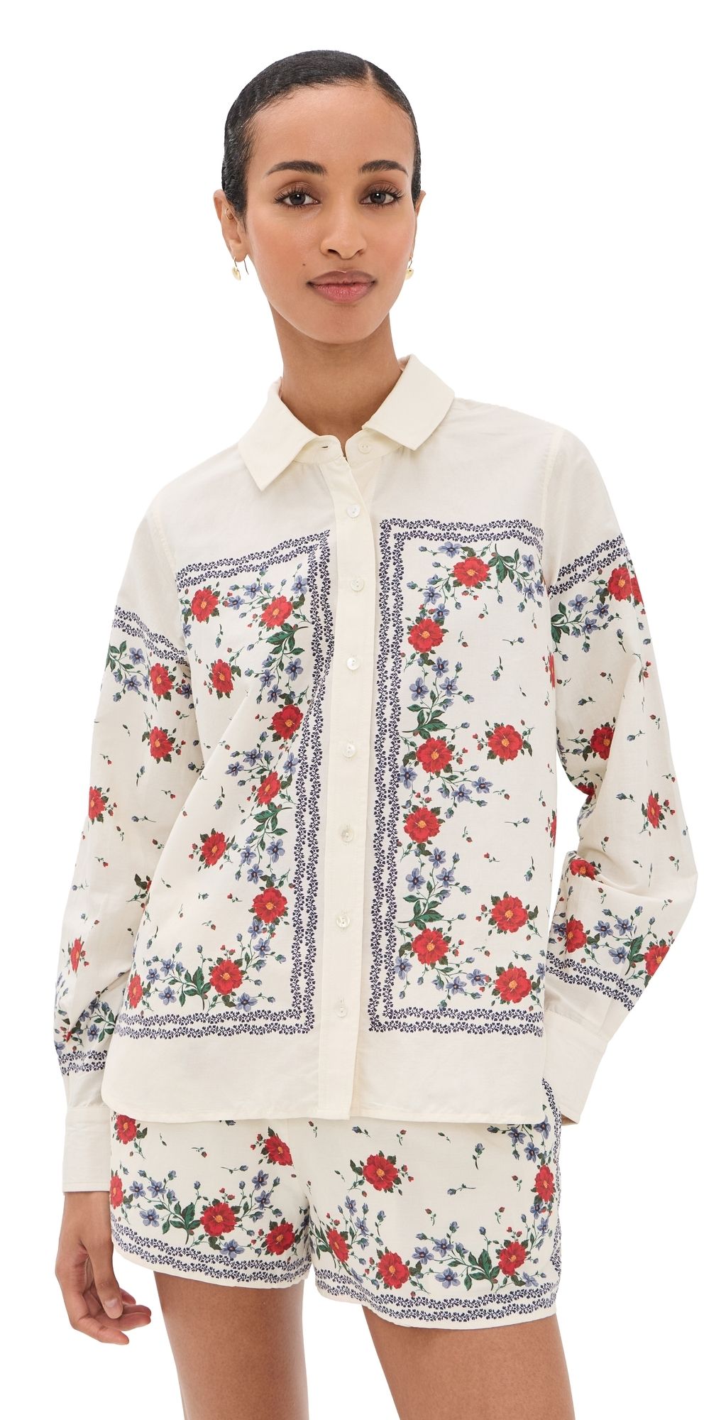 CAMI NYC Rafella Silk Cotton Top Heirloom Bandana M