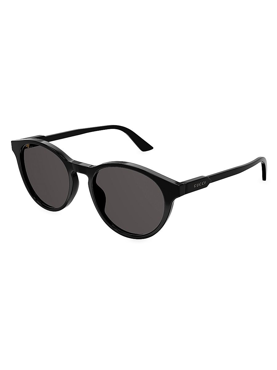 Men's Light Acetate GG1119S 52MM Panthos Round Sunglasses - Black Dark Grey