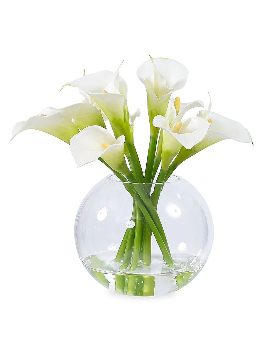 Everyday Floral Imitation Calla Lily In Glass Vase